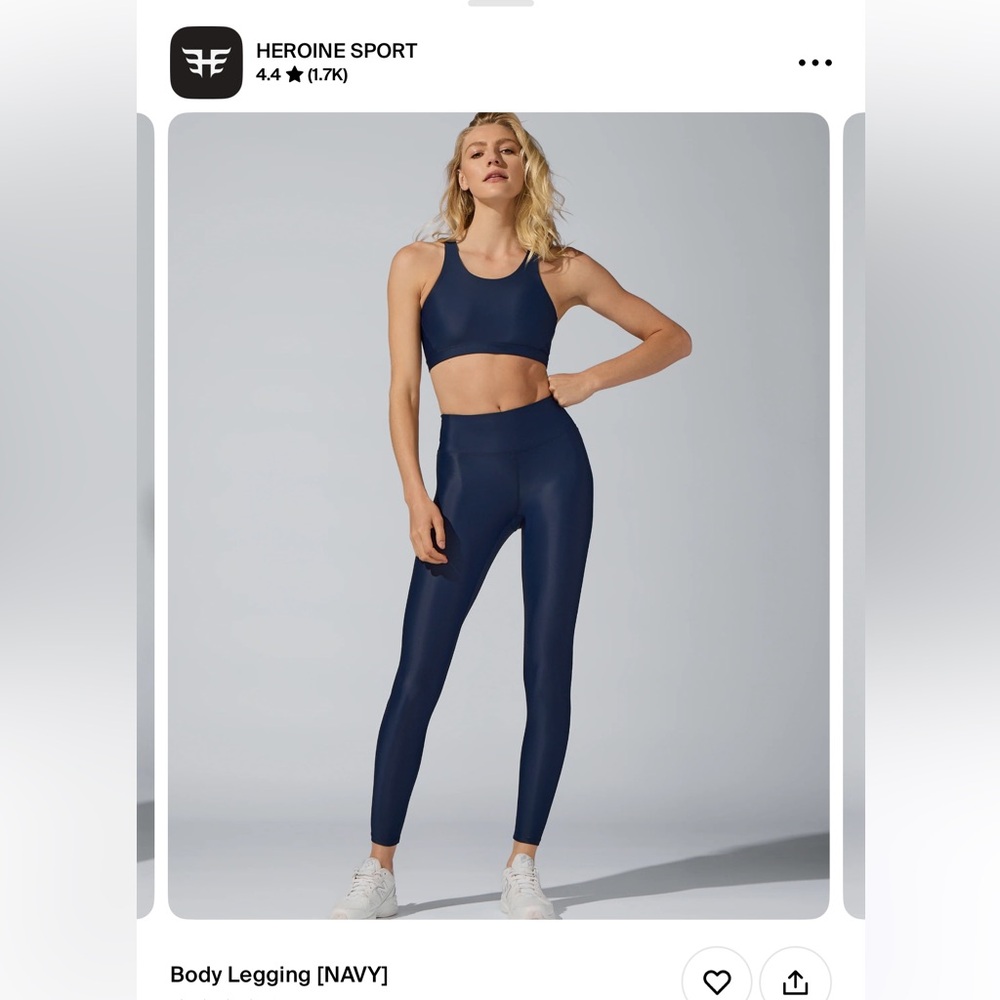 Heroine sport Women's navy Sports Bra and Leggings Set xs